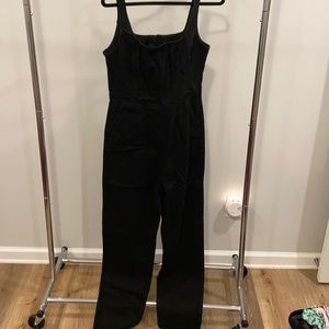 Black fitted overall